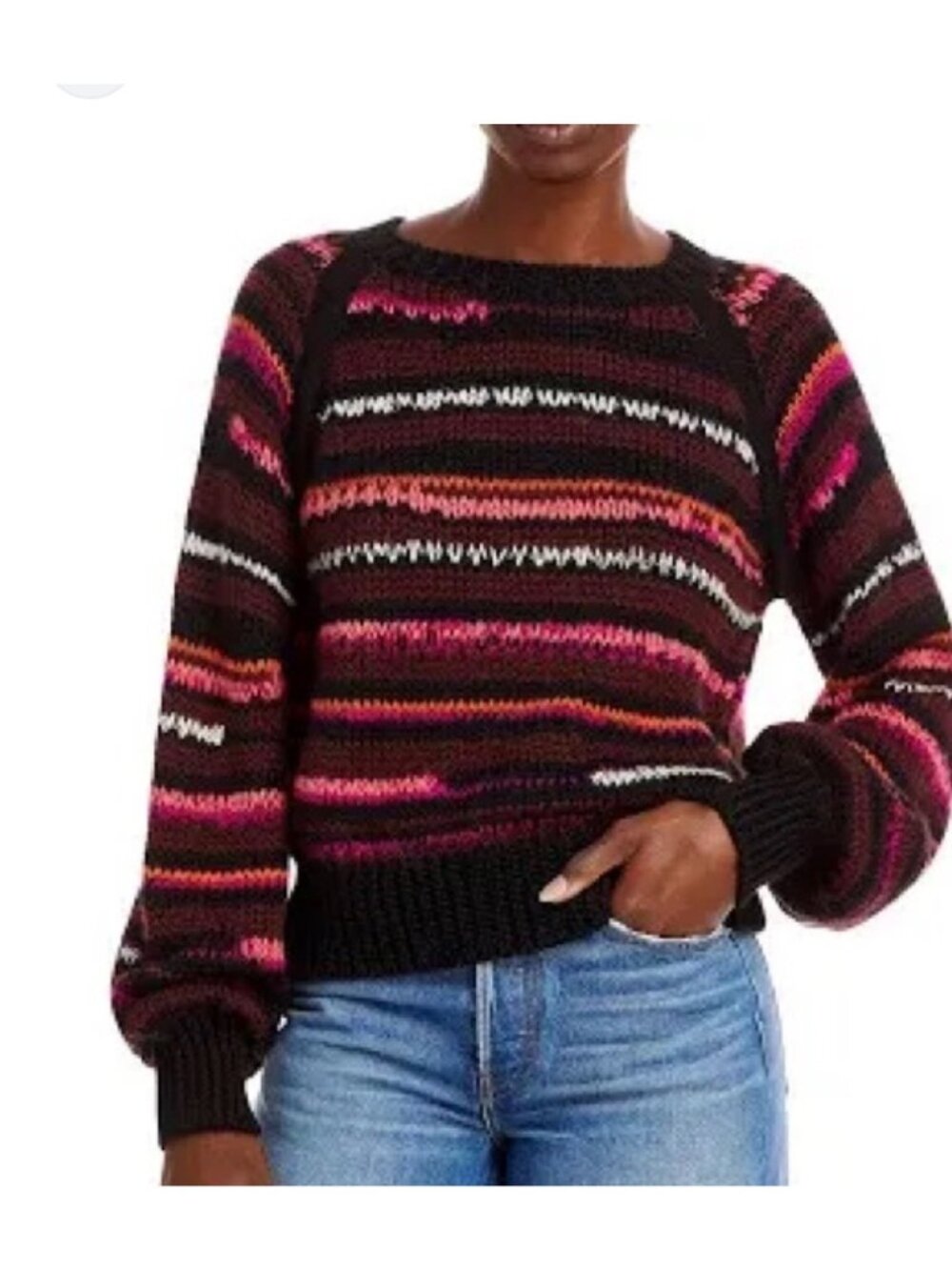 Nwt Mother the bell sleeve jumper crop in light trails